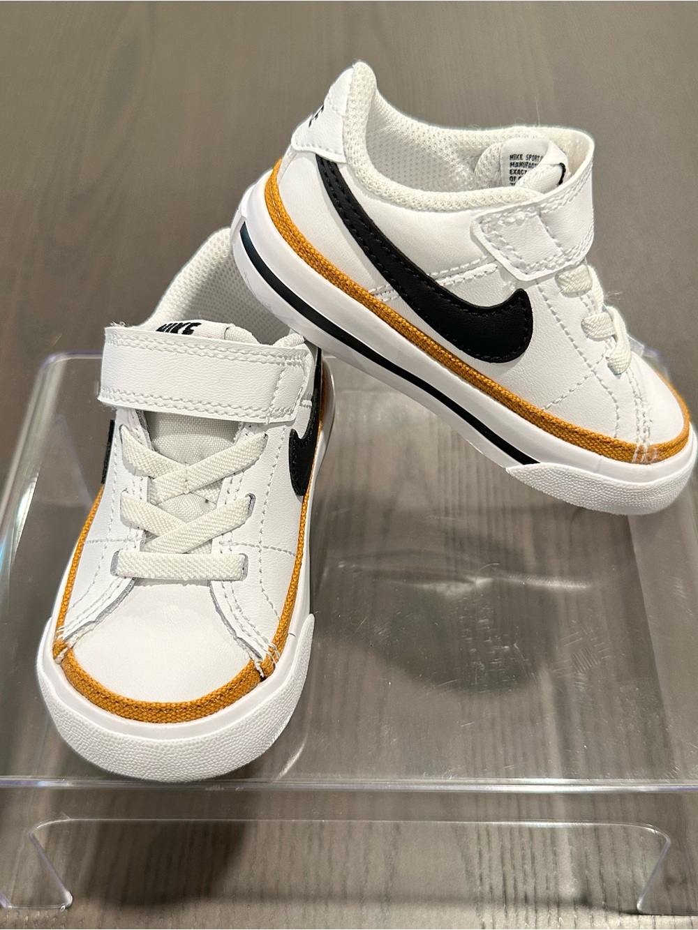 Nike Kids White, Black & Gold-Trim Sneaker